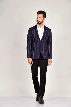 Navy Knitted Lifestyle Blazer