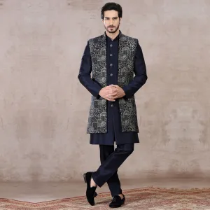 Nebula Midnight  Blue Indo-Western