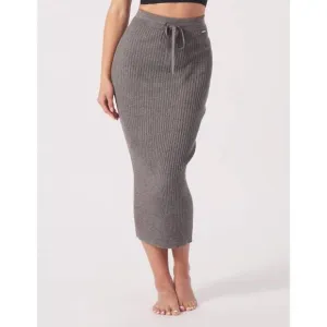 NEW GLYDER couture rib skirt in charcoal heather