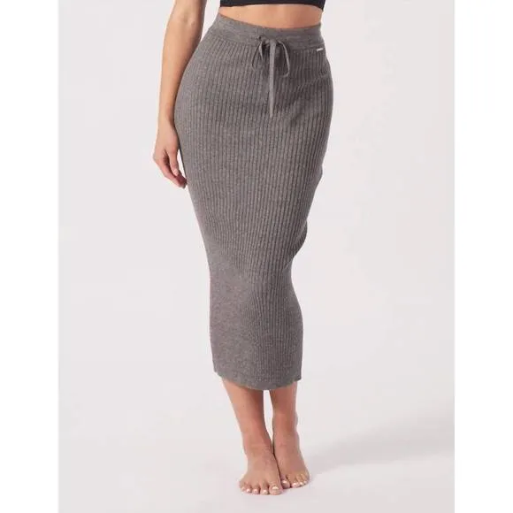 NEW GLYDER couture rib skirt in charcoal heather