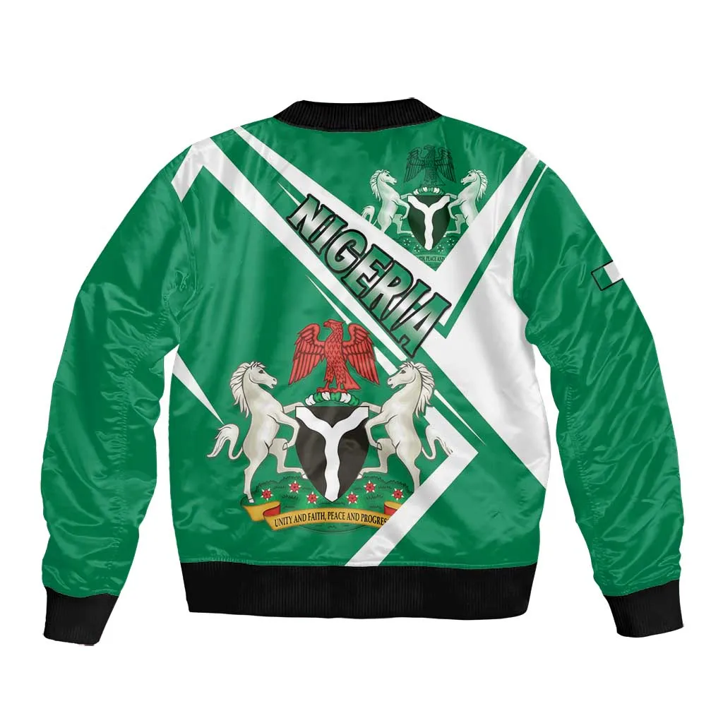 Nigeria Coat Of Arms Sporty Style Bomber Jacket LT15