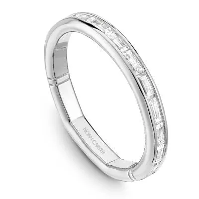 Noam Carver Contemporary East-West Baguette Diamond Wedding Band with Euro Shank
