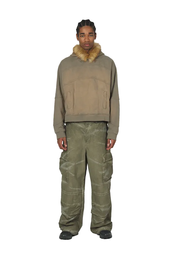 Olive Fur Hoodie