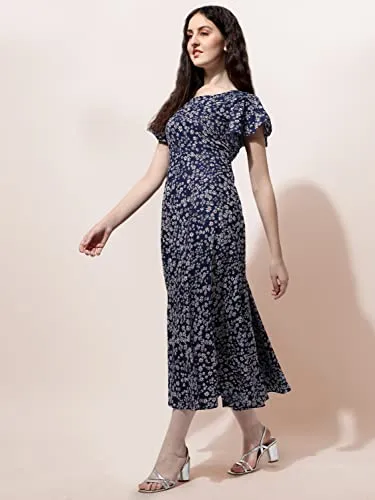 OOMPH! Midi Dresses for Women, Beach, Blue - md518