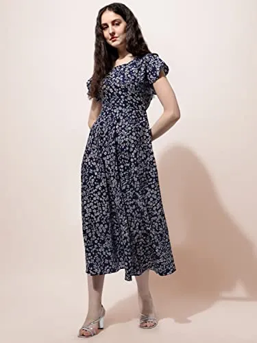 OOMPH! Midi Dresses for Women, Beach, Blue - md518