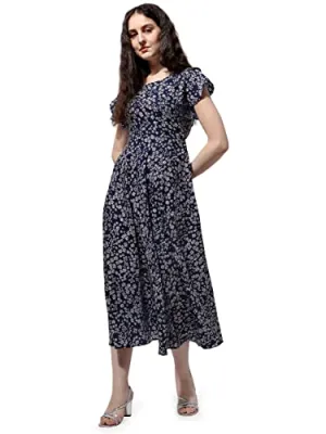 OOMPH! Midi Dresses for Women, Beach, Blue - md518