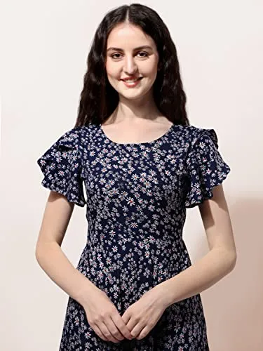 OOMPH! Midi Dresses for Women, Beach, Blue - md518