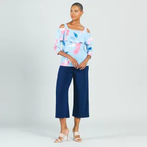 Open Shoulder Ruffle Top - Floral Sketch - Final Sale!