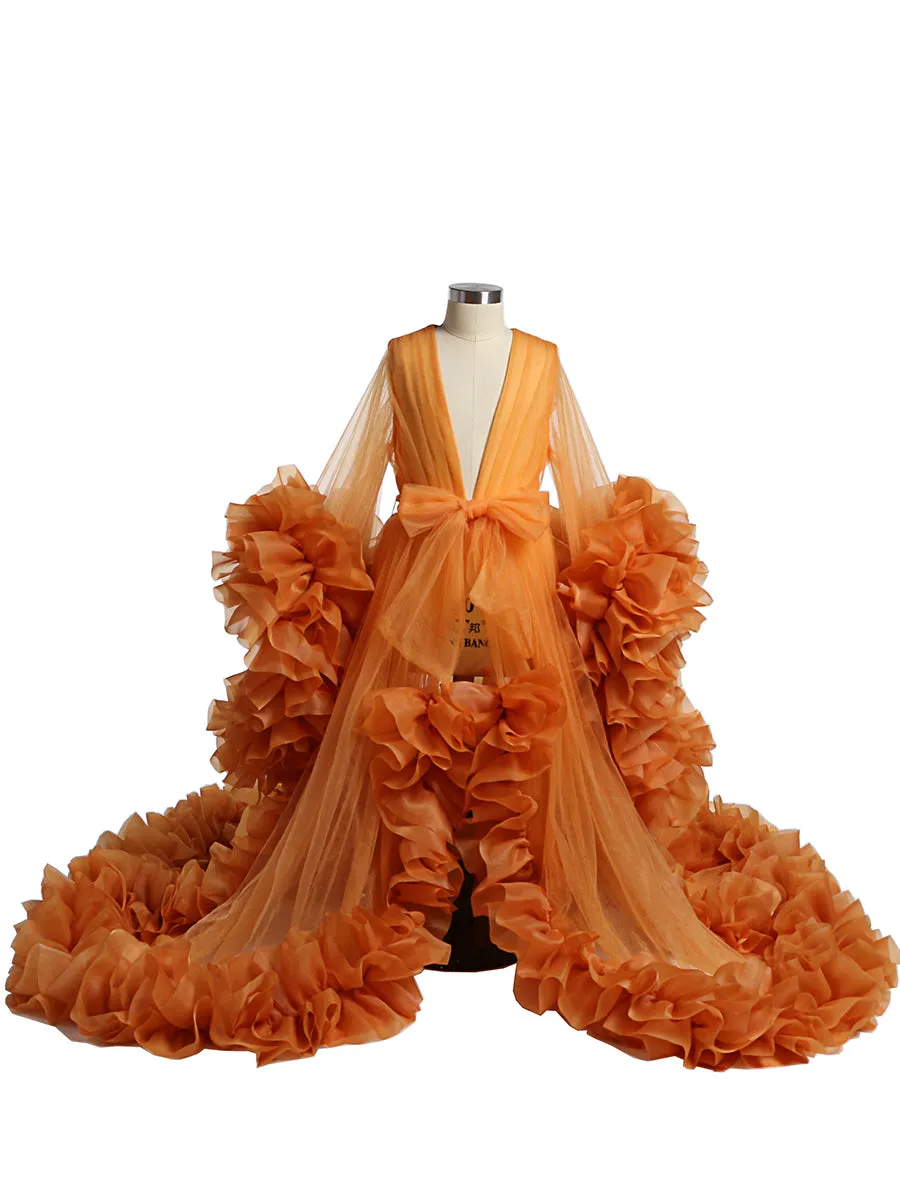 Organza Ruffles Little Flower Girls Dresses for Weddings Baby Party Frocks Sexy Children Photography Dress Outfit YEWEN