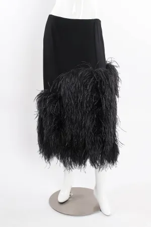 Ostrich Feather Pencil Skirt
