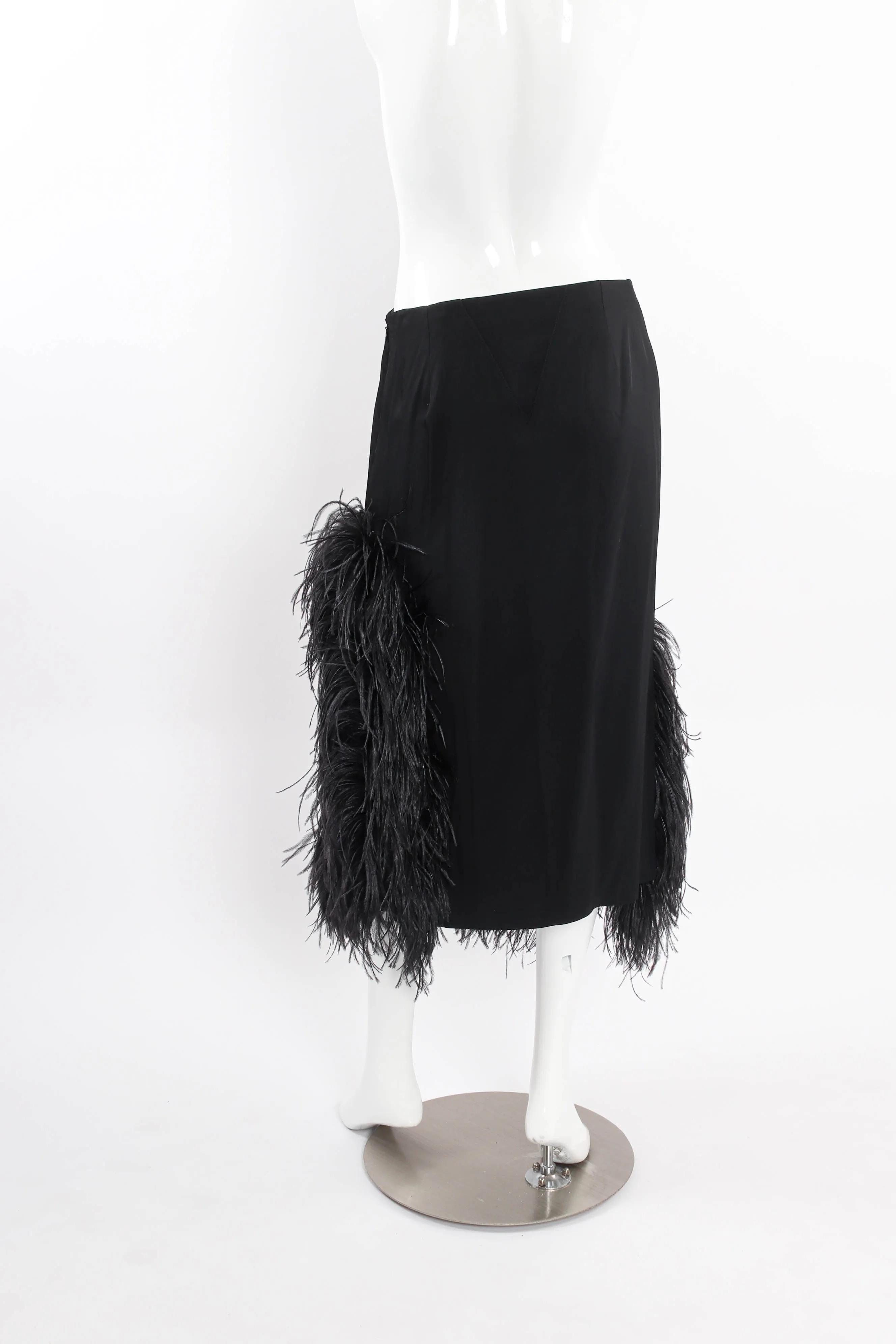 Ostrich Feather Pencil Skirt