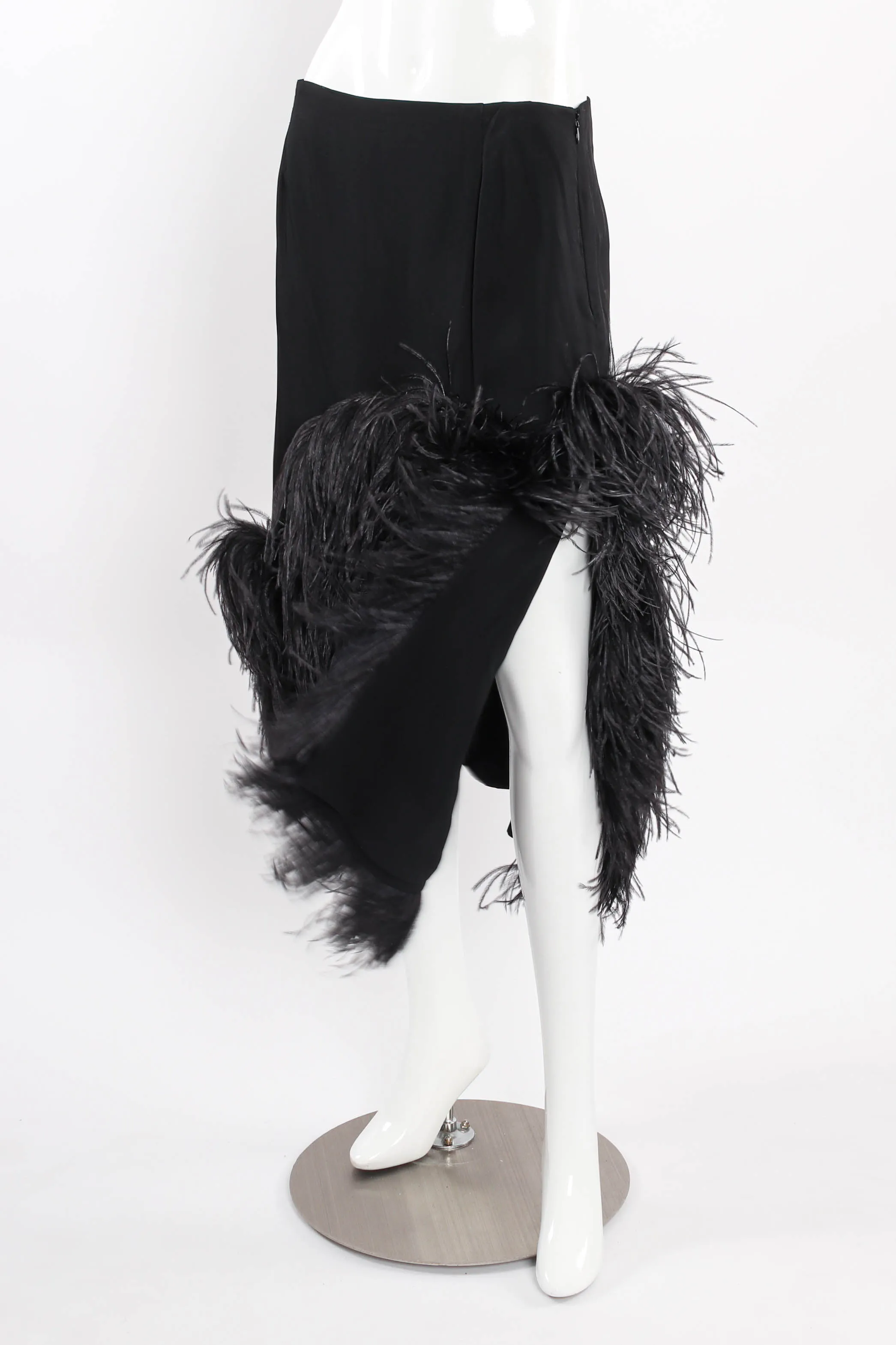 Ostrich Feather Pencil Skirt