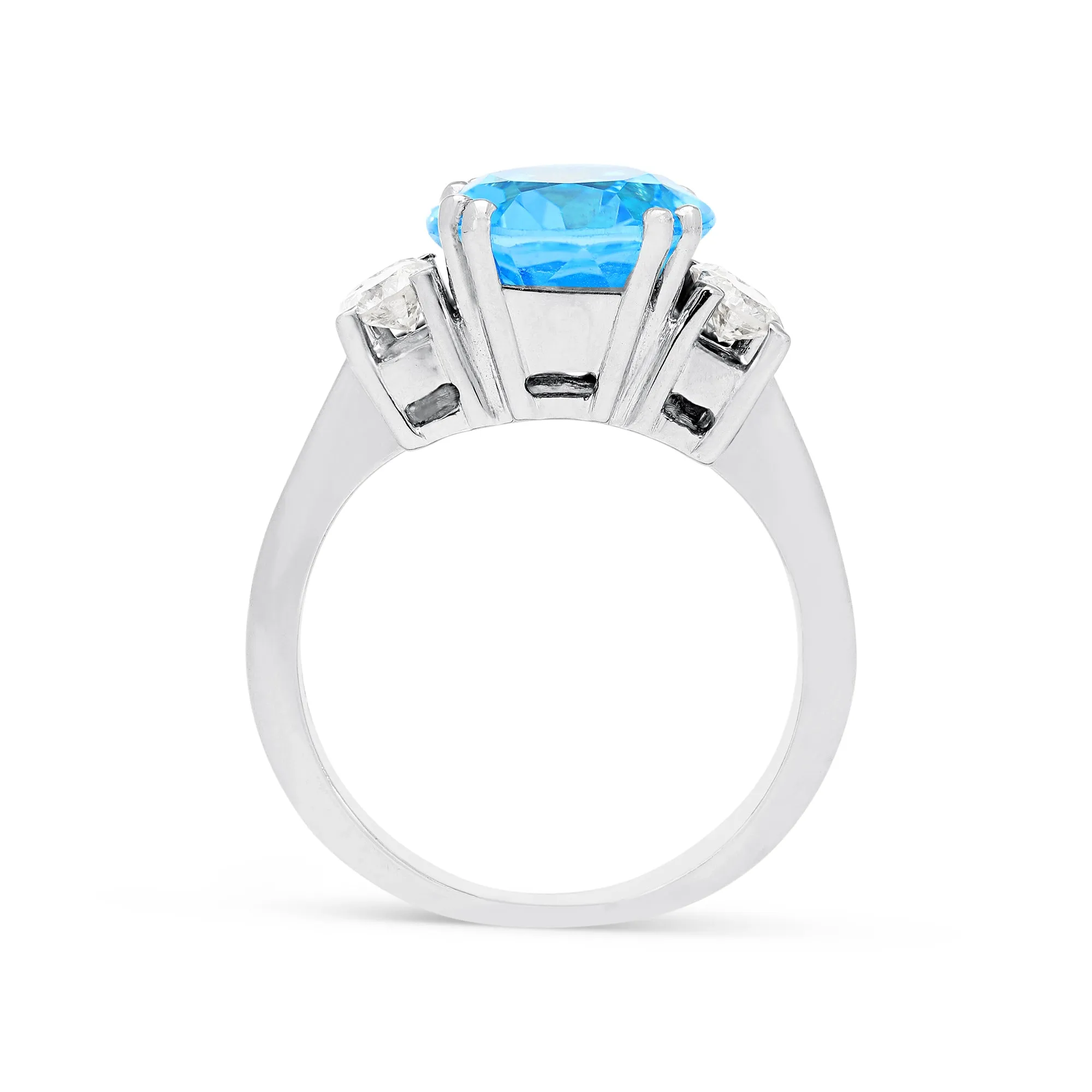 Oval Cut Blue Topaz Engagement Ring - 5.65 Carat