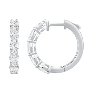 Oval Cut Hoop Earrings with 2.00ct of Laboratory Grown Diamonds in 9ct White Gold