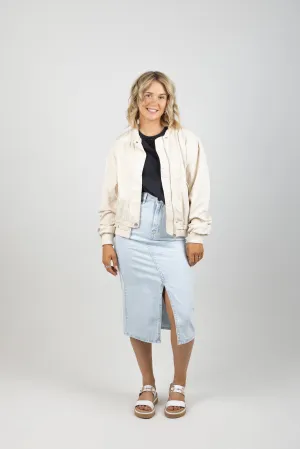 OVERSIZED BOMBER CREAM