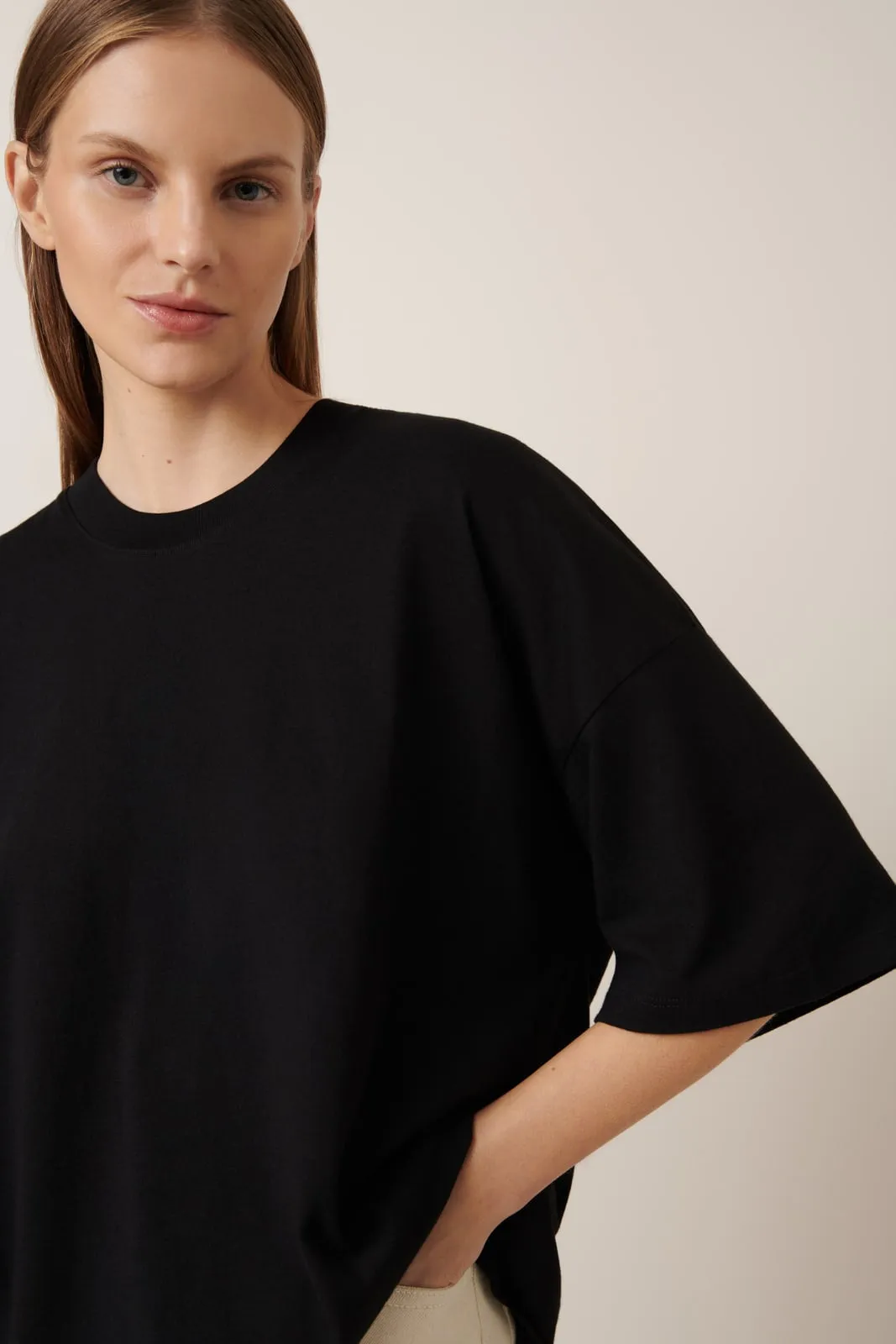 Oversized Boxy Tee Black