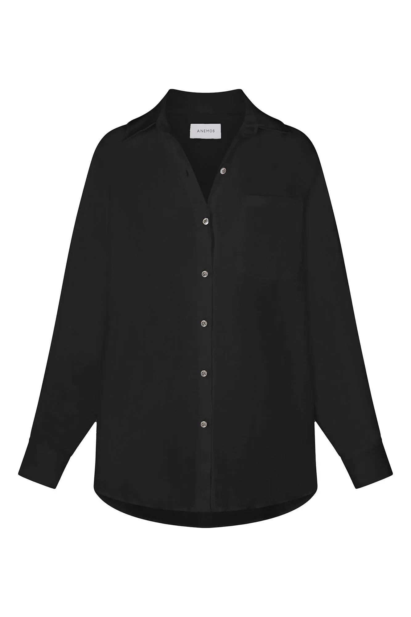 Oversized Button-Down Pool Shirt Dress in Linen Cupro