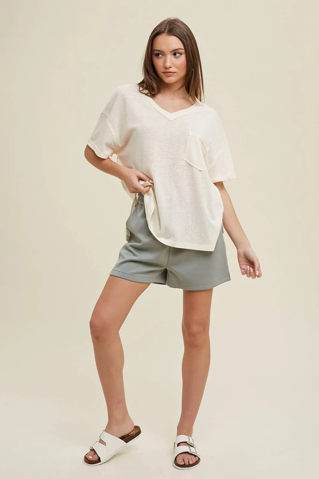 OVERSIZED COTTON KNIT TOP