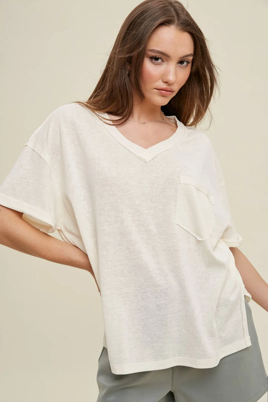 OVERSIZED COTTON KNIT TOP
