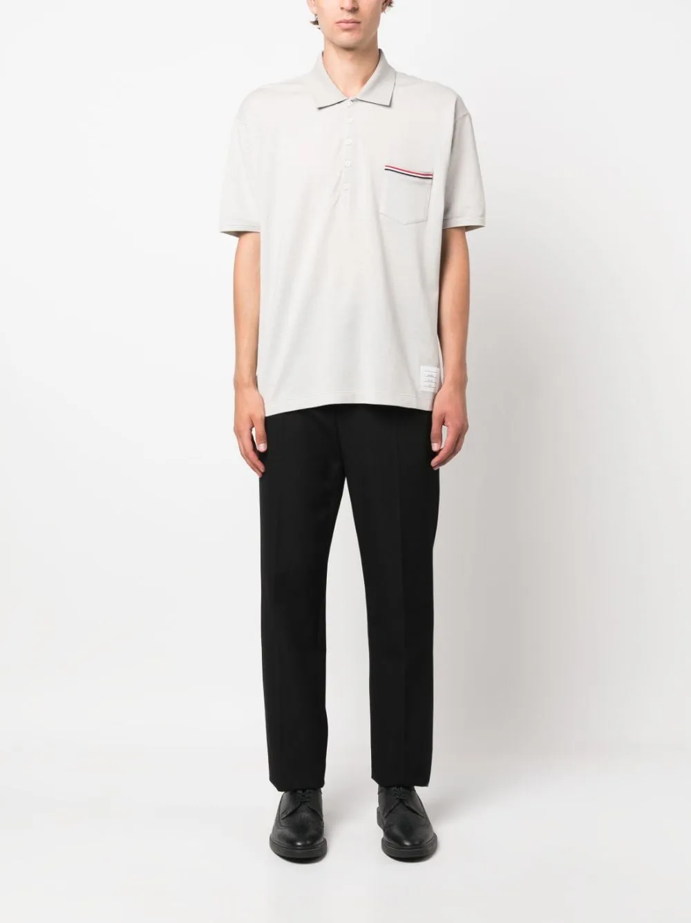 Oversized cotton polo shirt