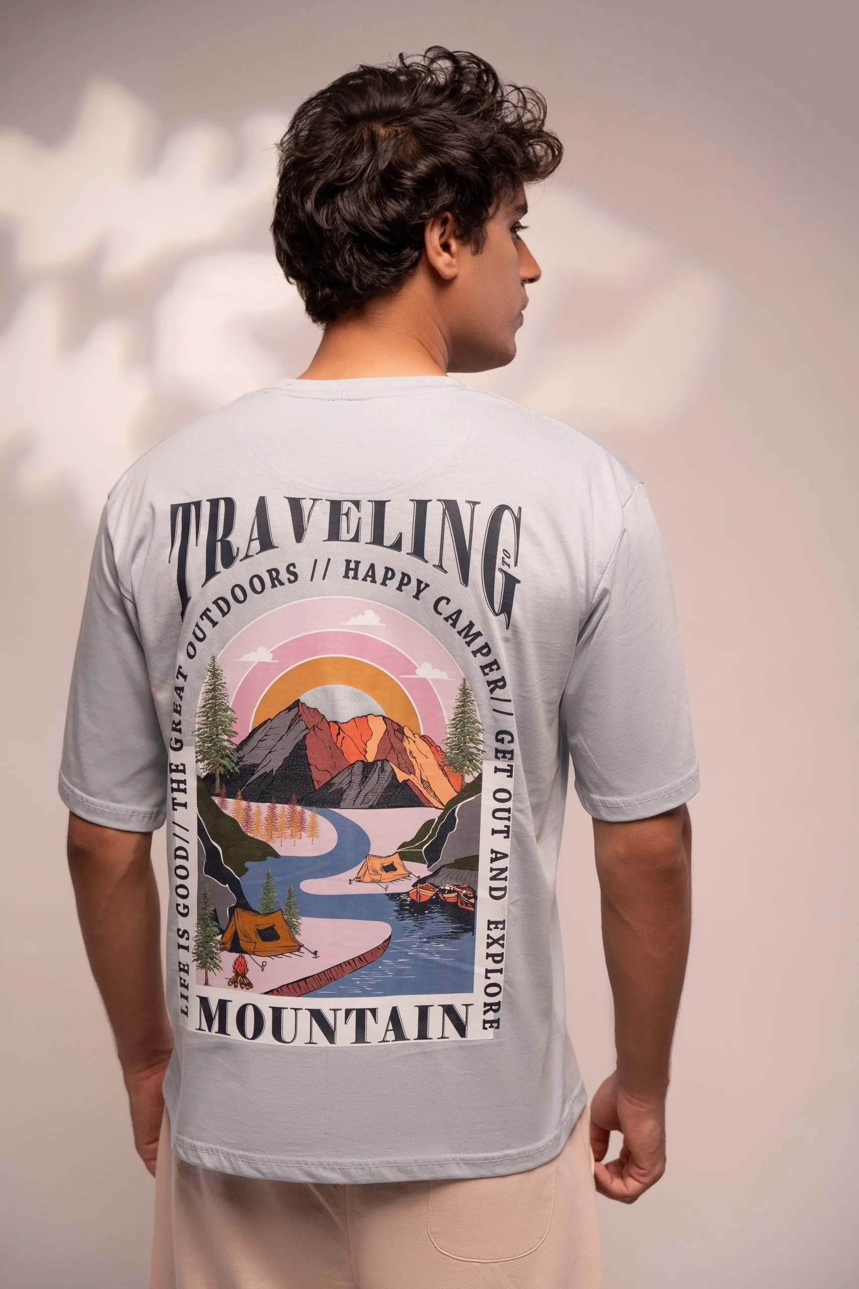Oversized Graphic Tee (Ice Blue)