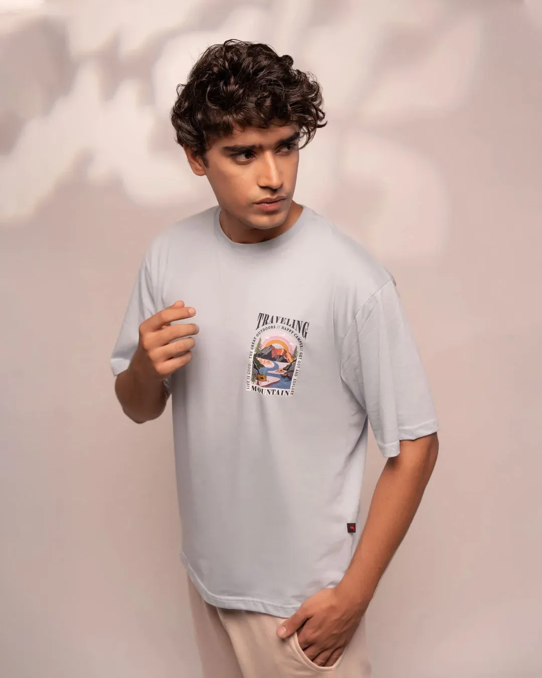Oversized Graphic Tee (Ice Blue)
