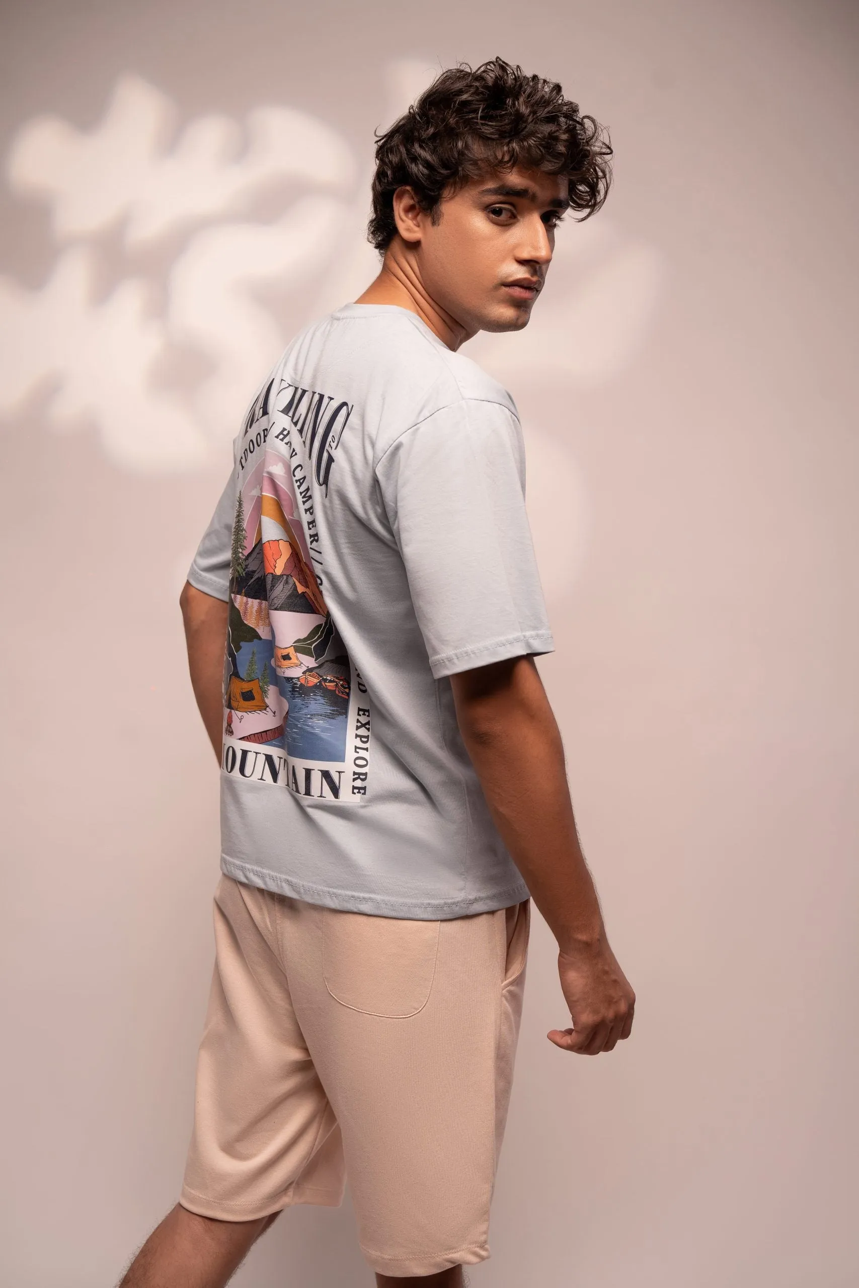 Oversized Graphic Tee (Ice Blue)