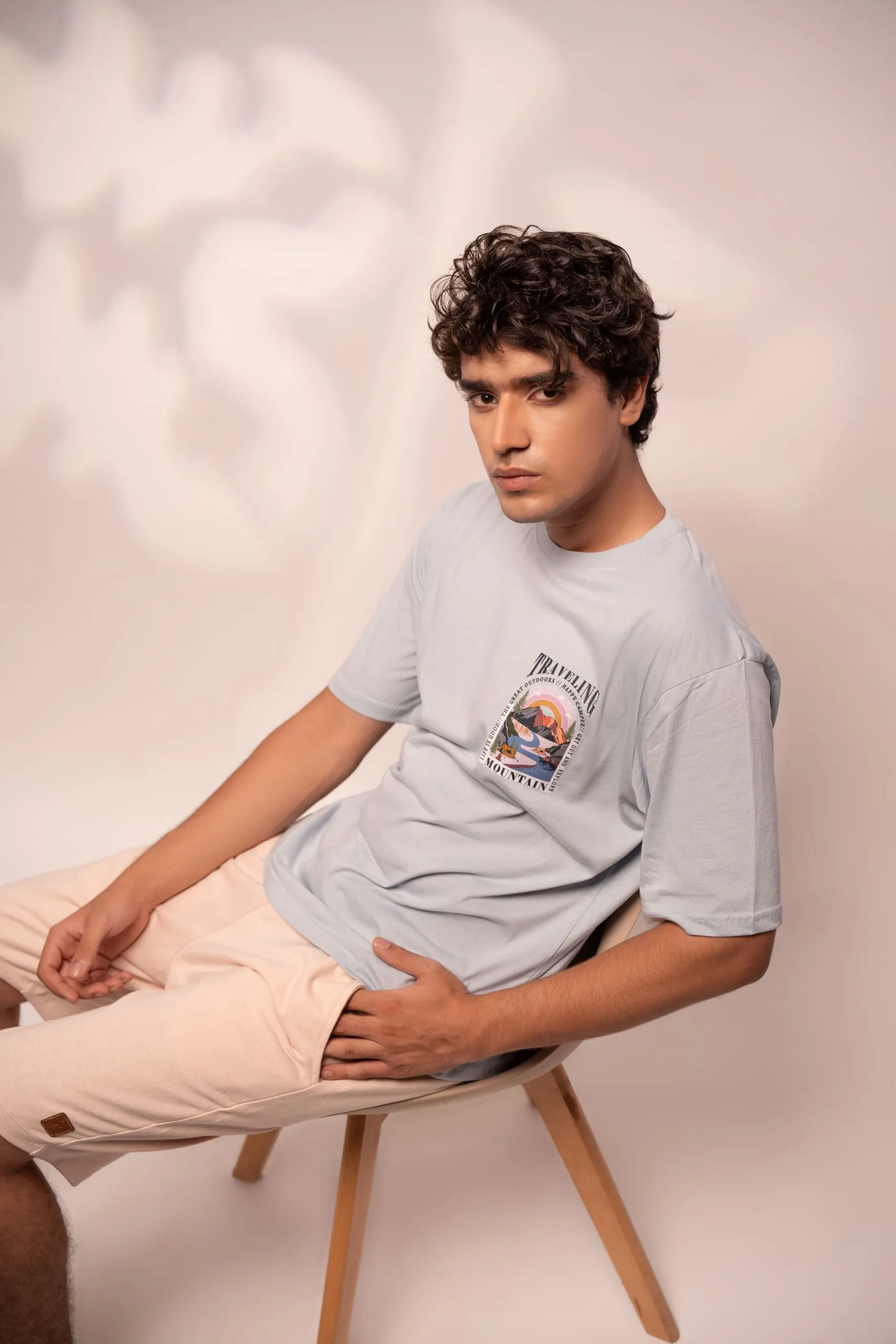 Oversized Graphic Tee (Ice Blue)