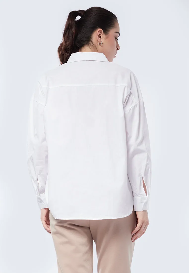 Oversized Long Sleeve Poplin Shirt
