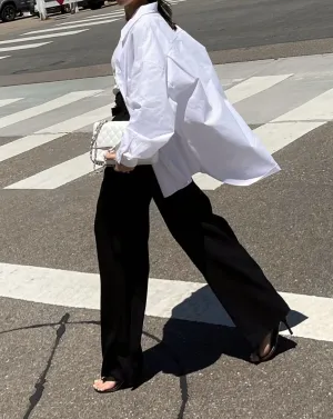 Oversized Organic Cotton Shirt in White