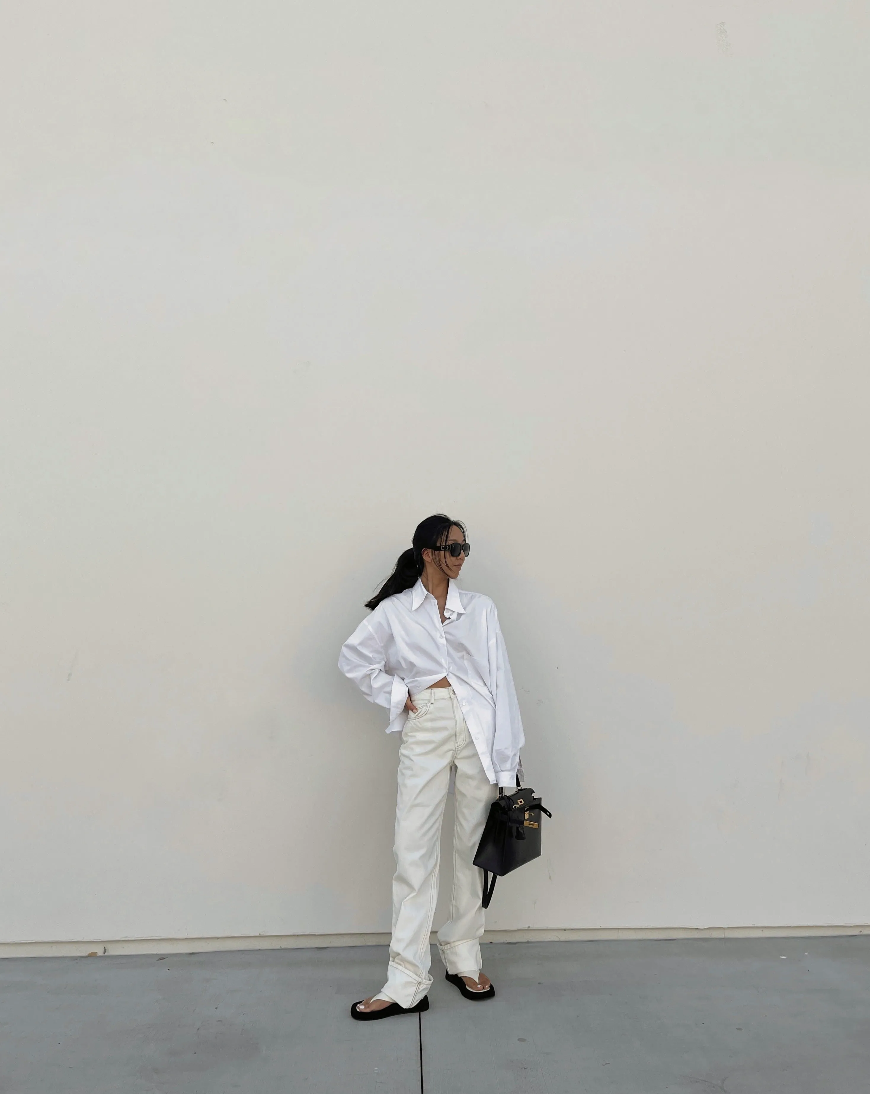 Oversized Organic Cotton Shirt in White