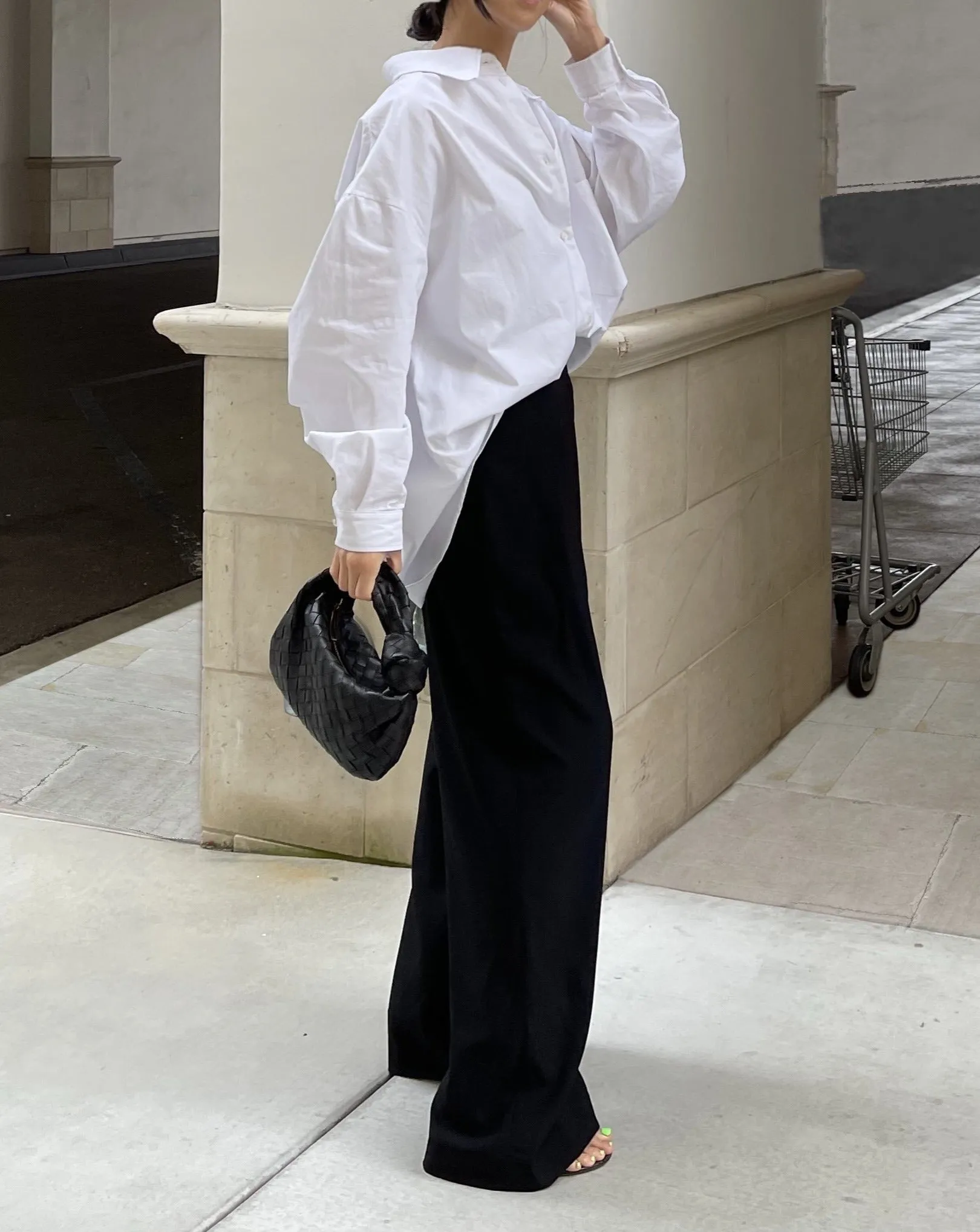 Oversized Organic Cotton Shirt in White