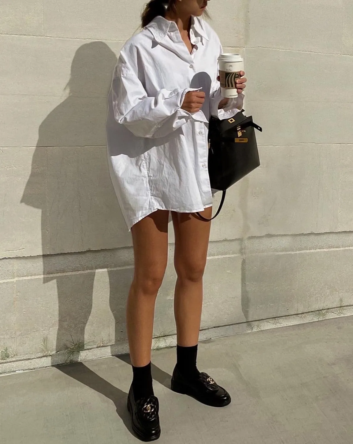 Oversized Organic Cotton Shirt in White