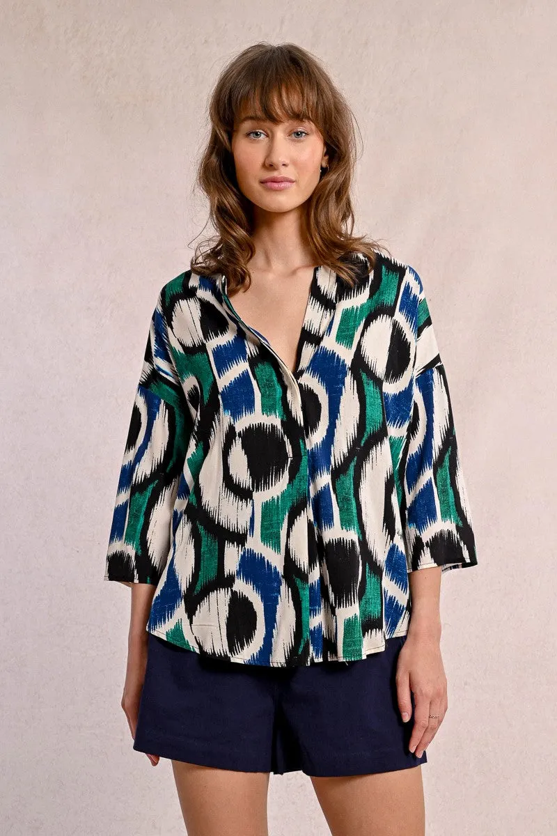 OVERSIZED PRINTED BLOUSE