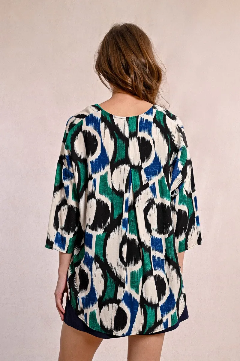 OVERSIZED PRINTED BLOUSE