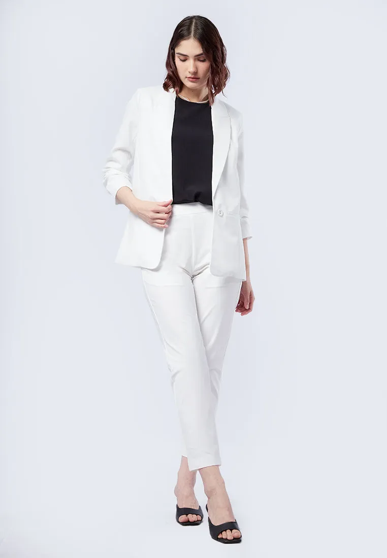 Oversized Ruched Sleeves Blazer