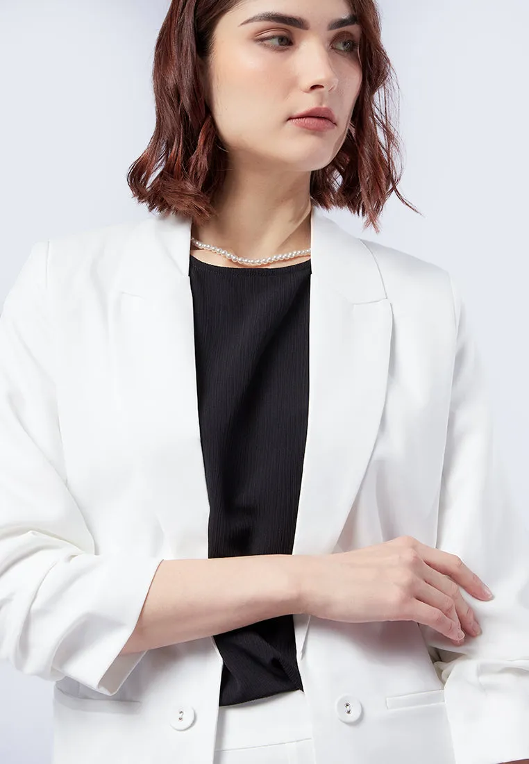 Oversized Ruched Sleeves Blazer
