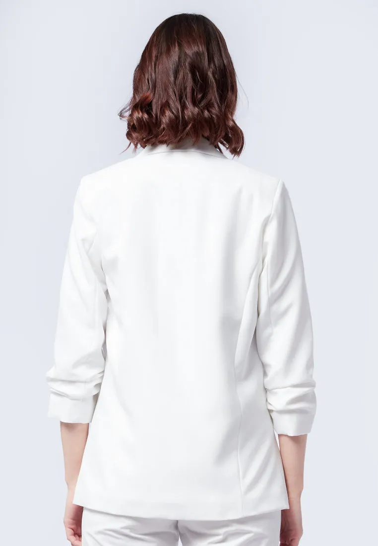 Oversized Ruched Sleeves Blazer