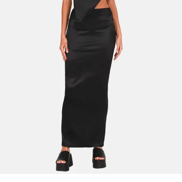 OW Collection Jamie Maxi Skirt in Black