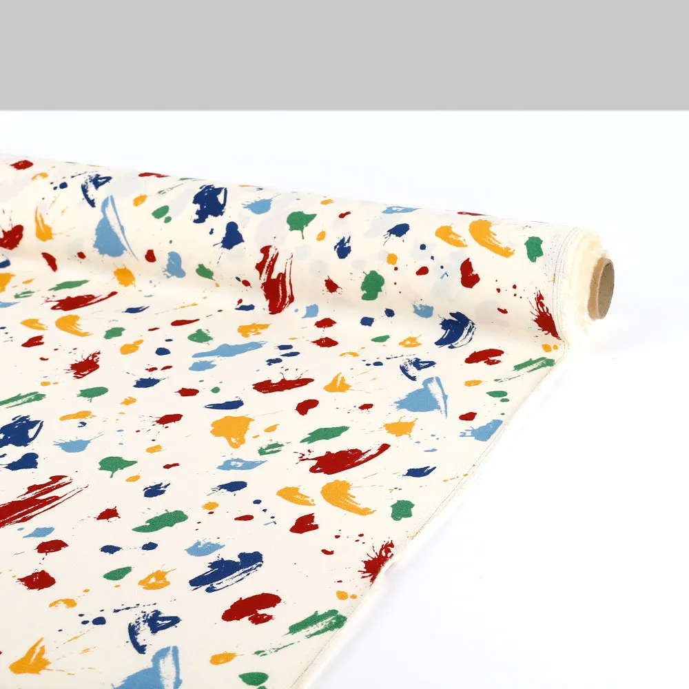 Paint Splat Viscose / Rayon Crepe - Primary
