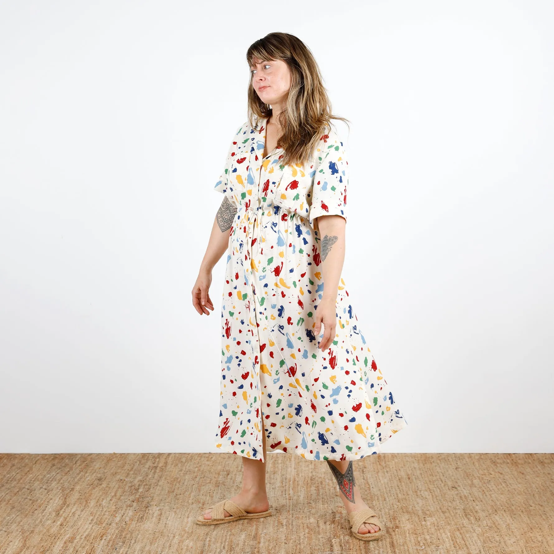 Paint Splat Viscose / Rayon Crepe - Primary