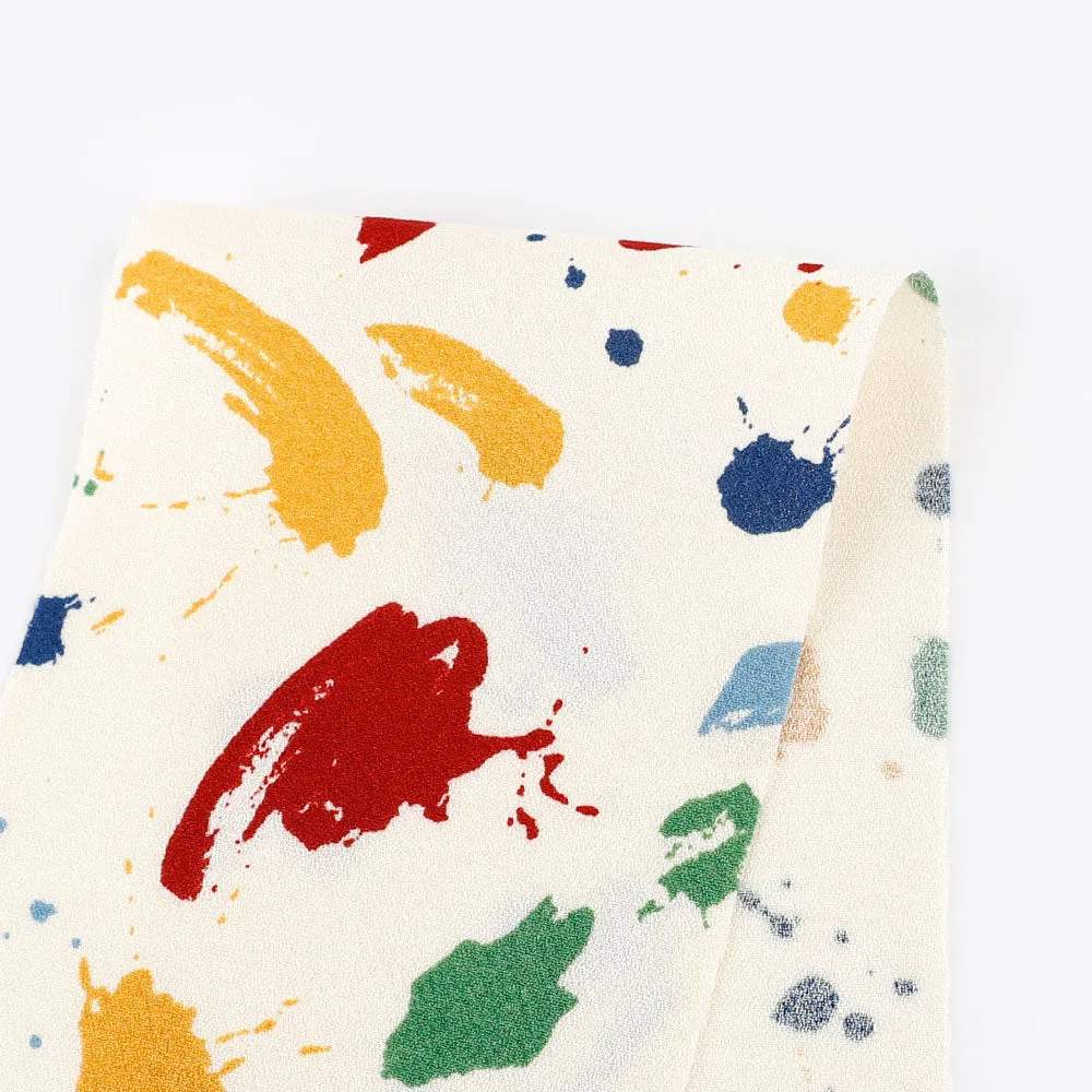 Paint Splat Viscose / Rayon Crepe - Primary