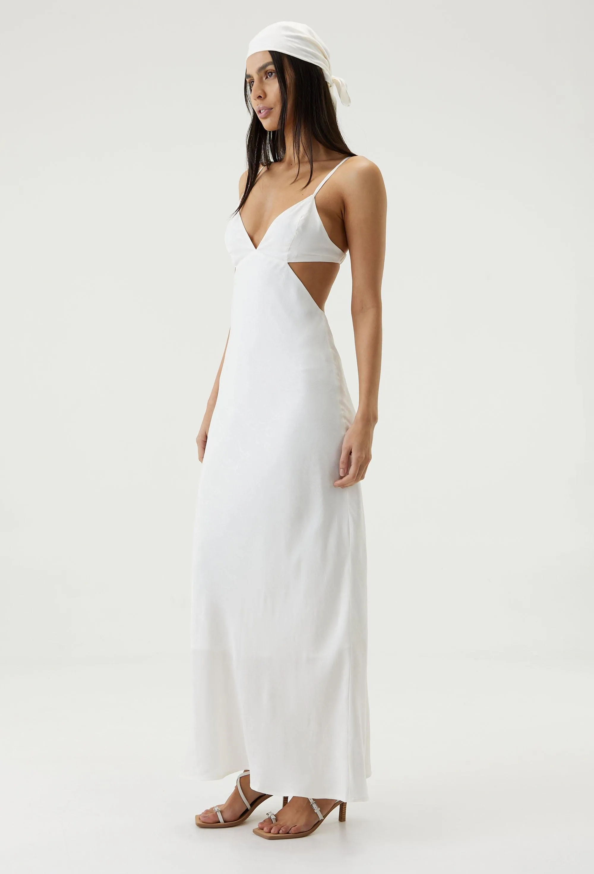 PAISLEY BIAS TRIANGLE MIDI | WHITE
