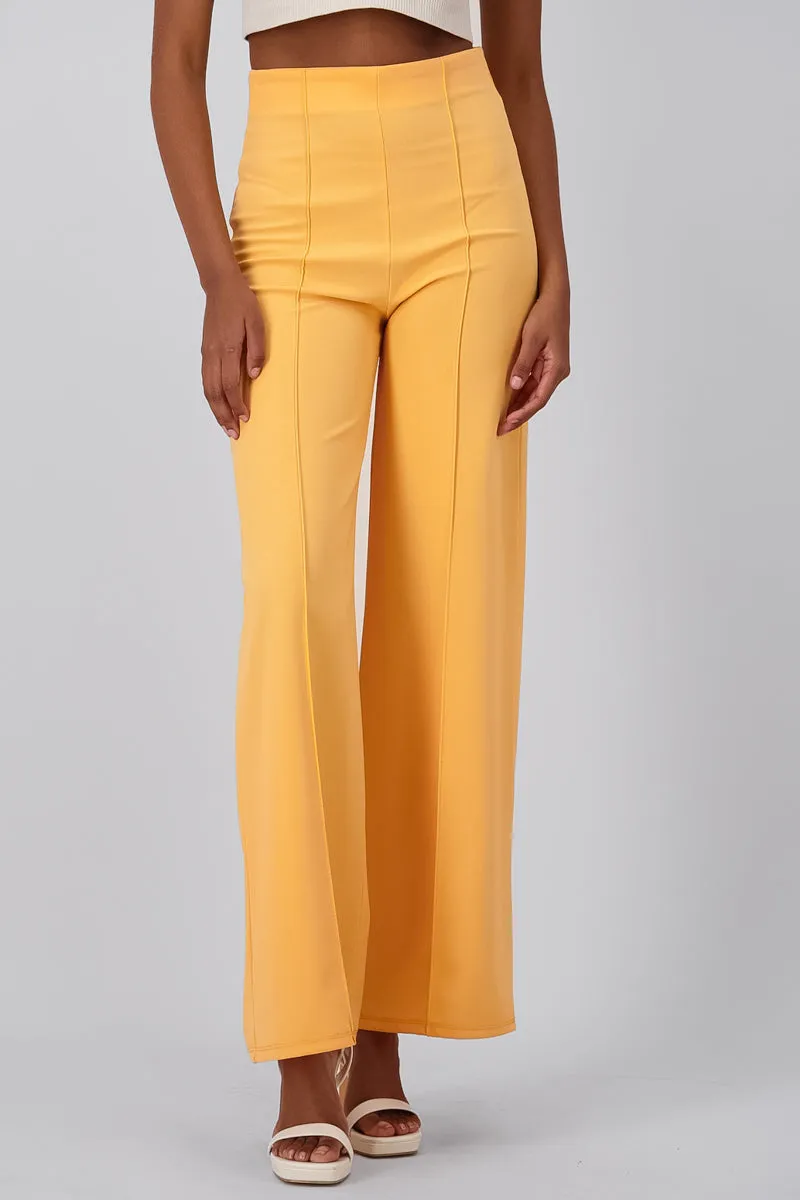 Pantalón Wide Leg Cintura Alta Costuras