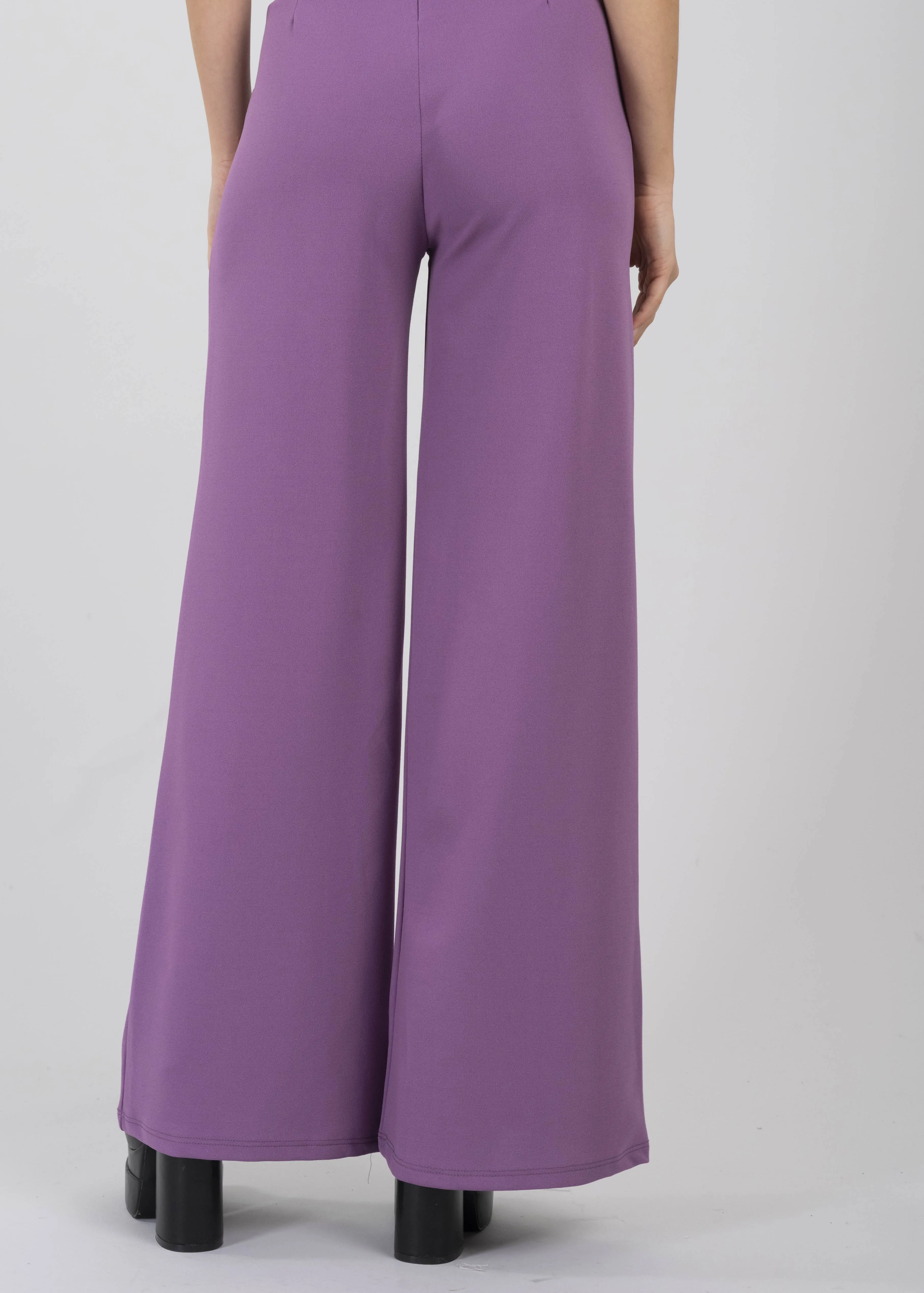 Pantalón Wide Leg Cintura Alta Costuras