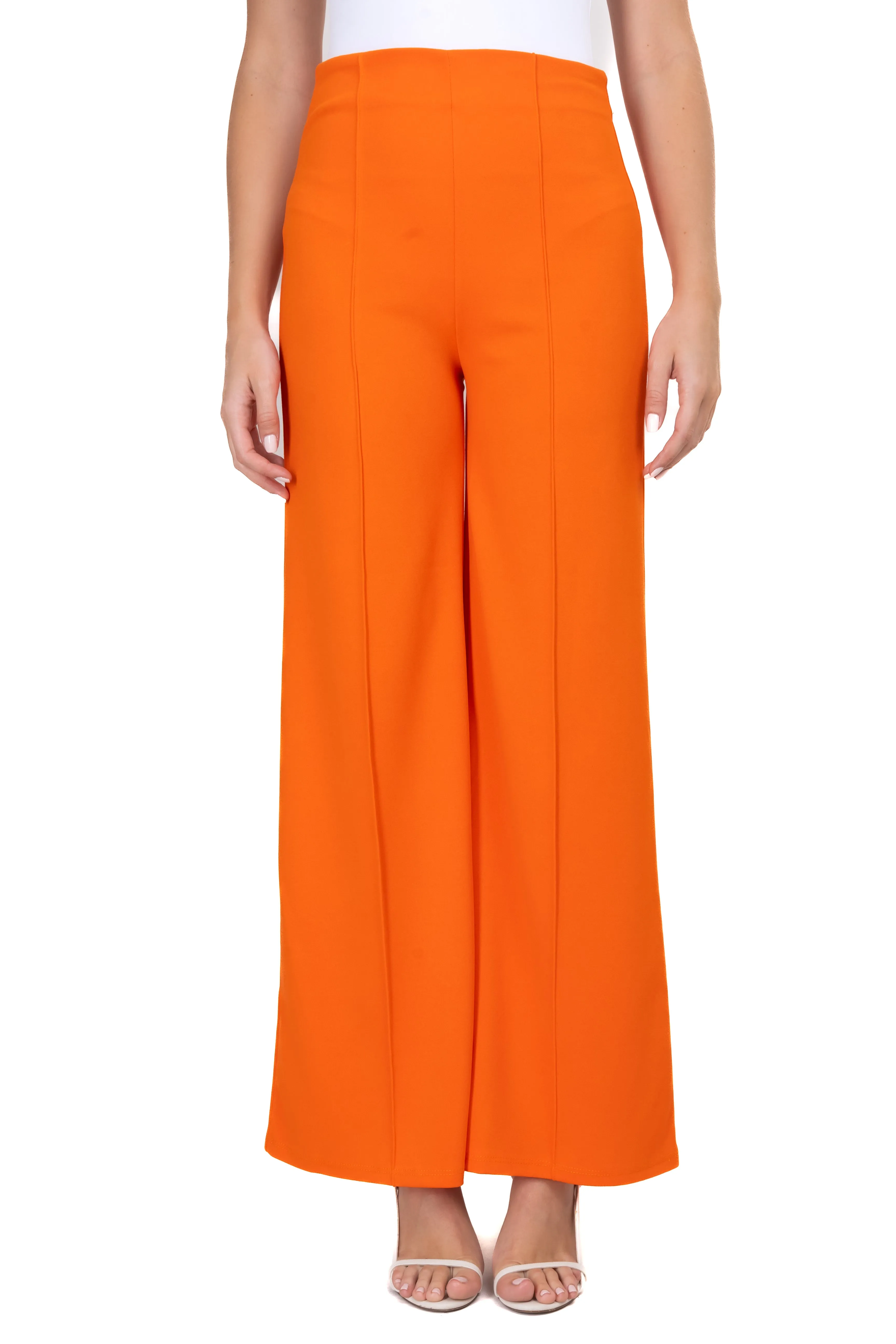 Pantalón Wide Leg Cintura Alta Costuras