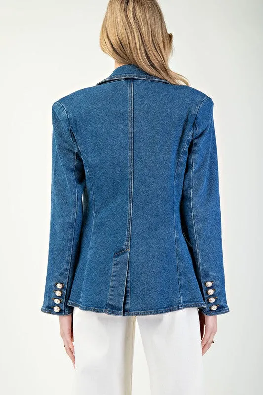 Pearl Denim Blazer