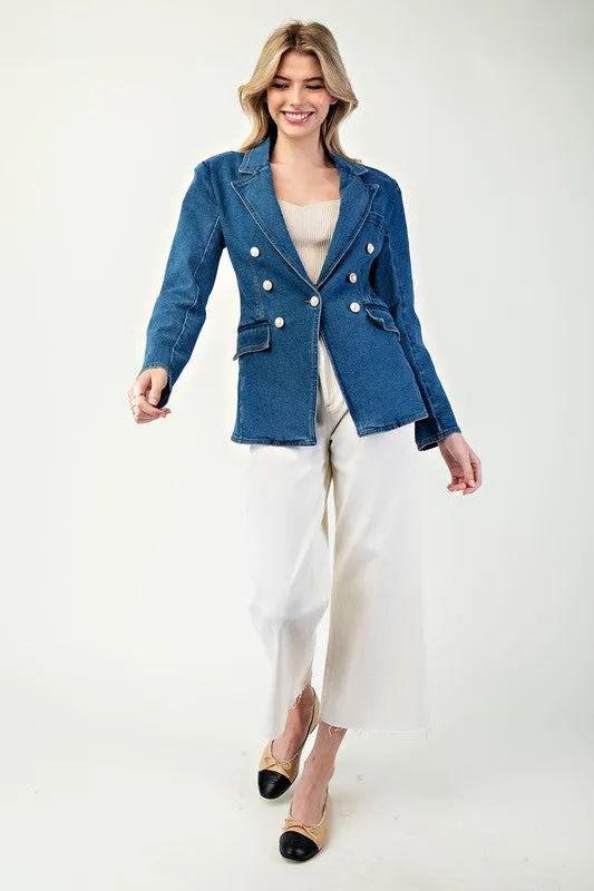 Pearl Denim Blazer
