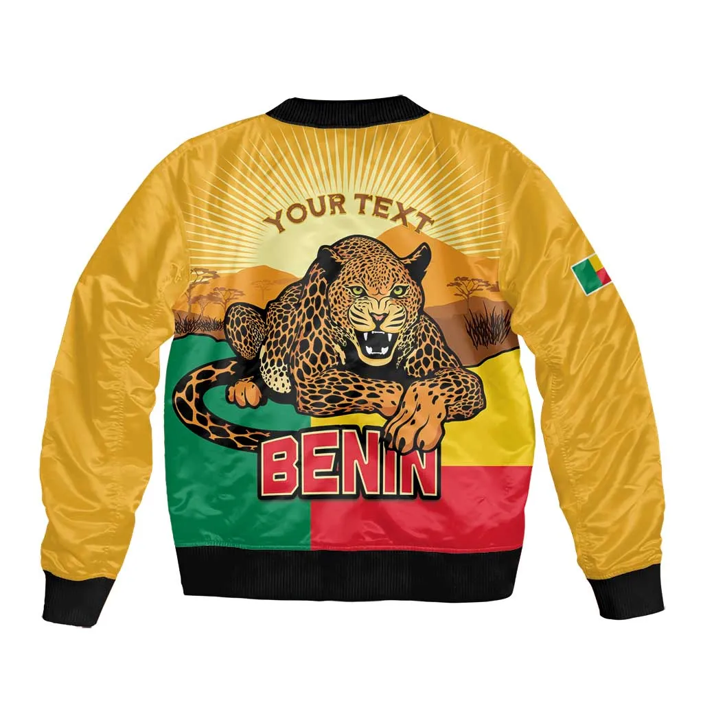 Personalised Afro Benin Leopard Bomber Jacket Stay True - Stay Wild LT15