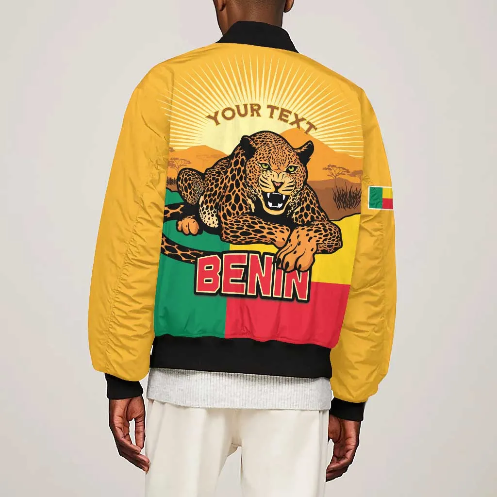 Personalised Afro Benin Leopard Bomber Jacket Stay True - Stay Wild LT15